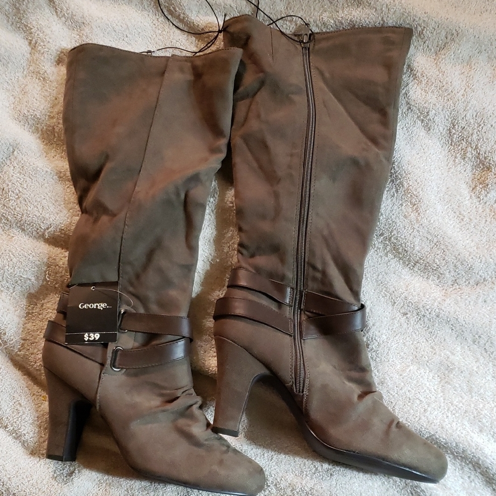 George Women's Taupe Heeled Boots